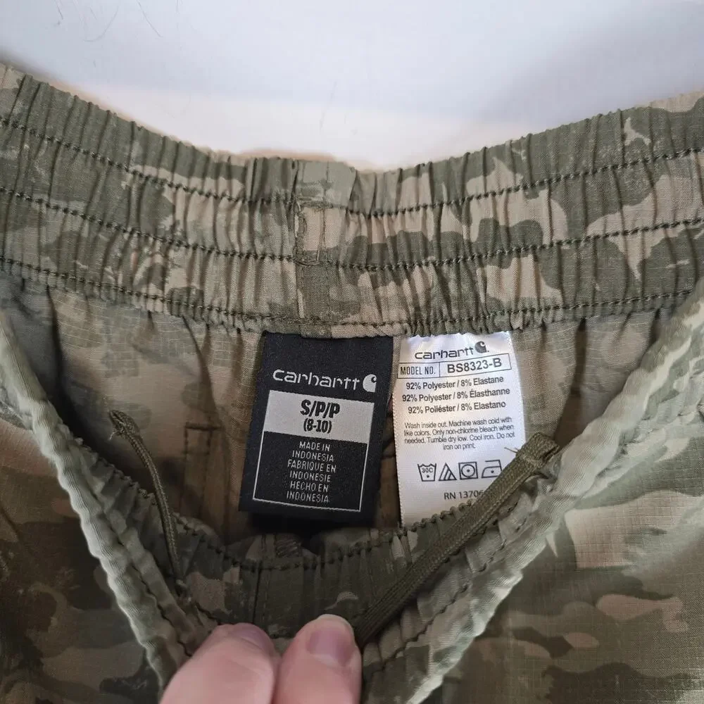 Carhartt Force Rugged Flex Camo Work Shorts Size S/8-10 Boys Stretch Ripstop